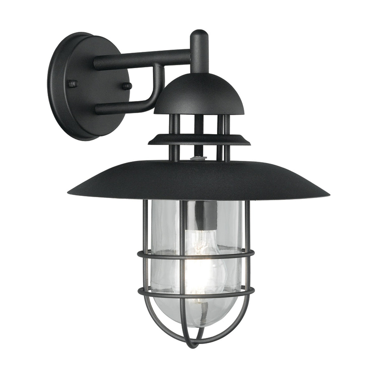 Wharf exterior wall light in black finish, alternative view