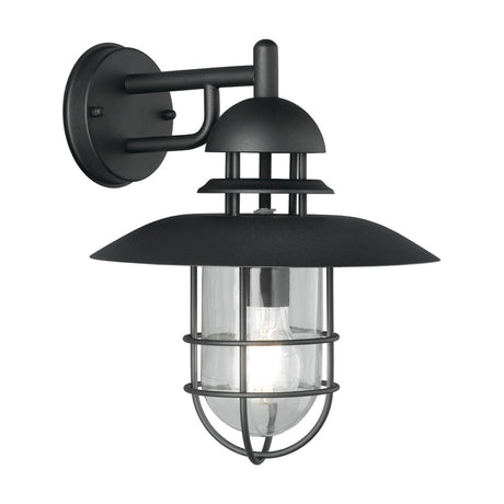 Wharf exterior wall light in black finish, alternative view