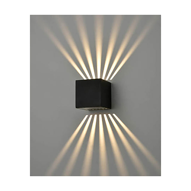 Aura exterior wall light in black finish