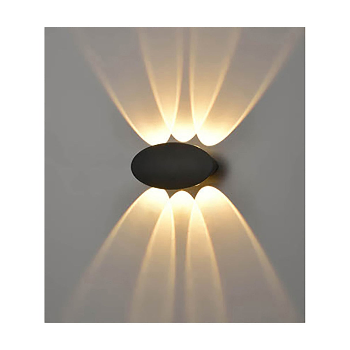 Aura 6 light exterior wall light in black finish