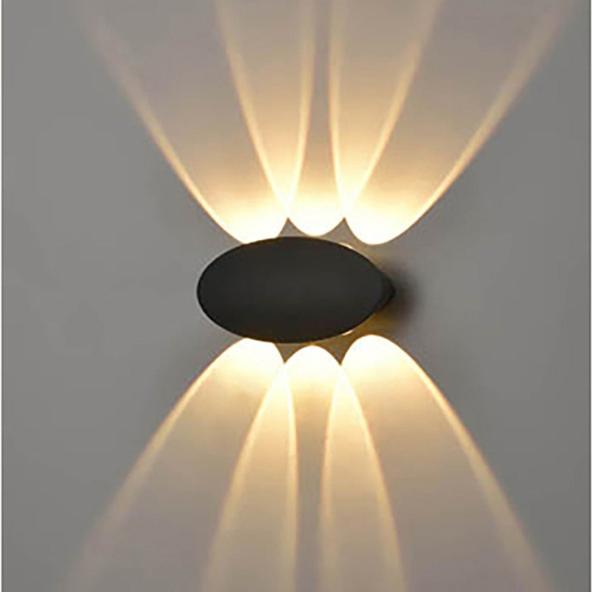 Aura Matt Black Cast Aluminium 20cm 6 Light Outdoor Wall Light