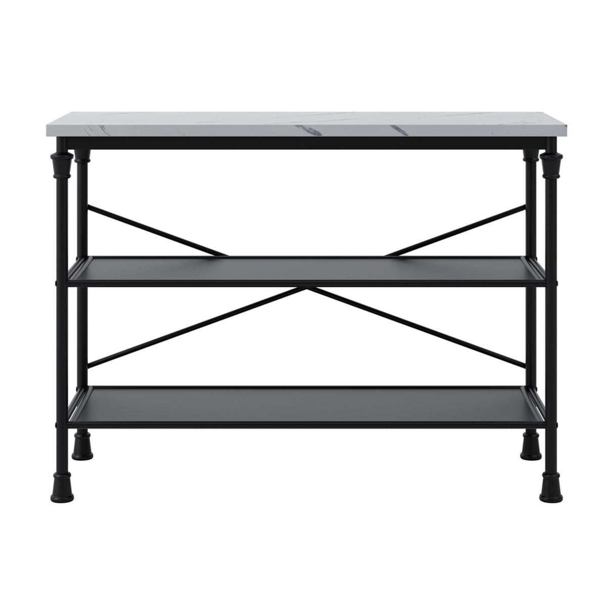 Fairmont Console Table - Marble Effect with Black