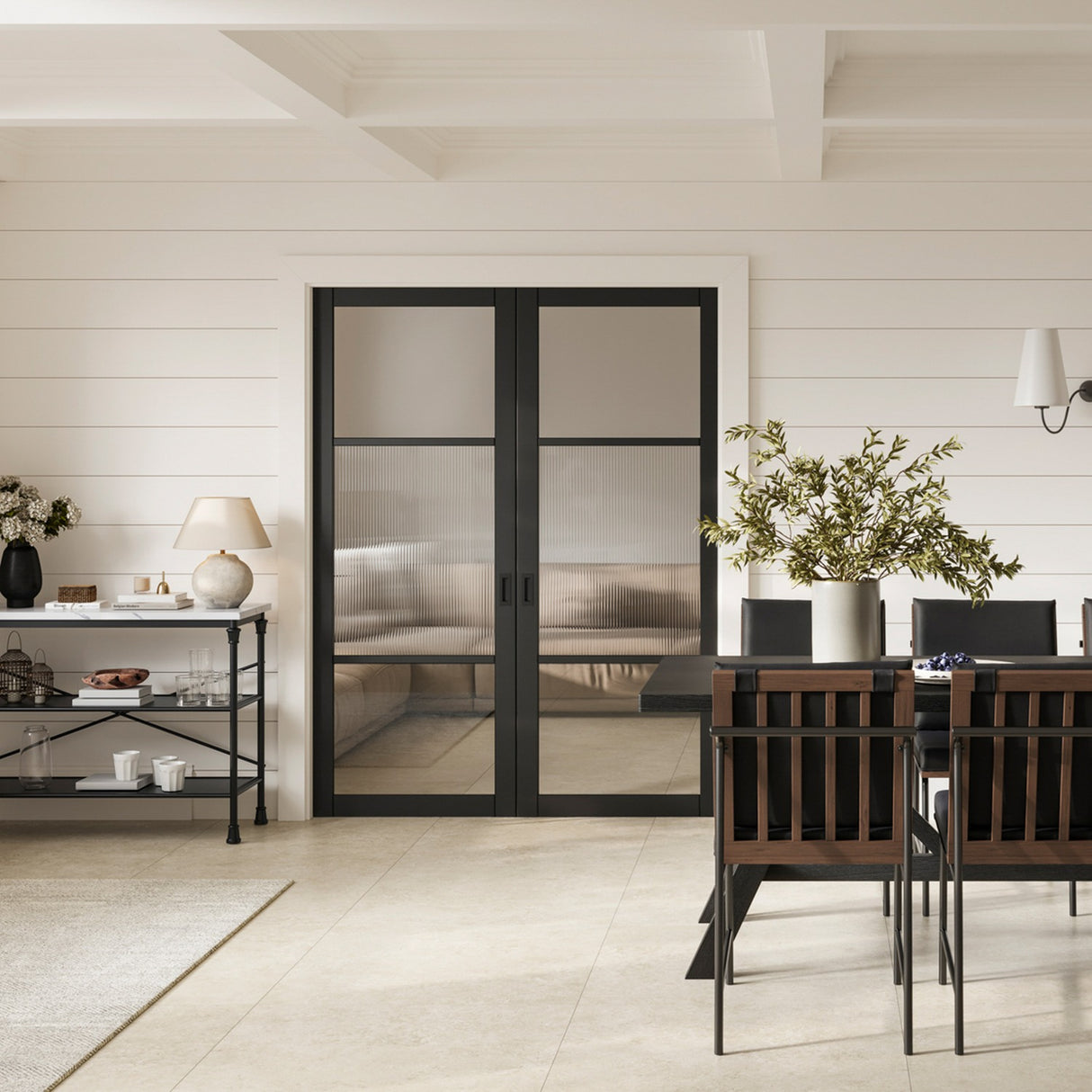 Fairmont Console Table - Marble Effect with Black