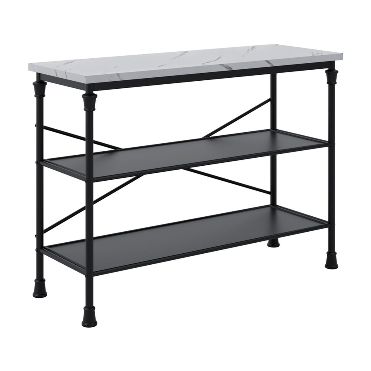 Fairmont Console Table - Marble Effect with Black