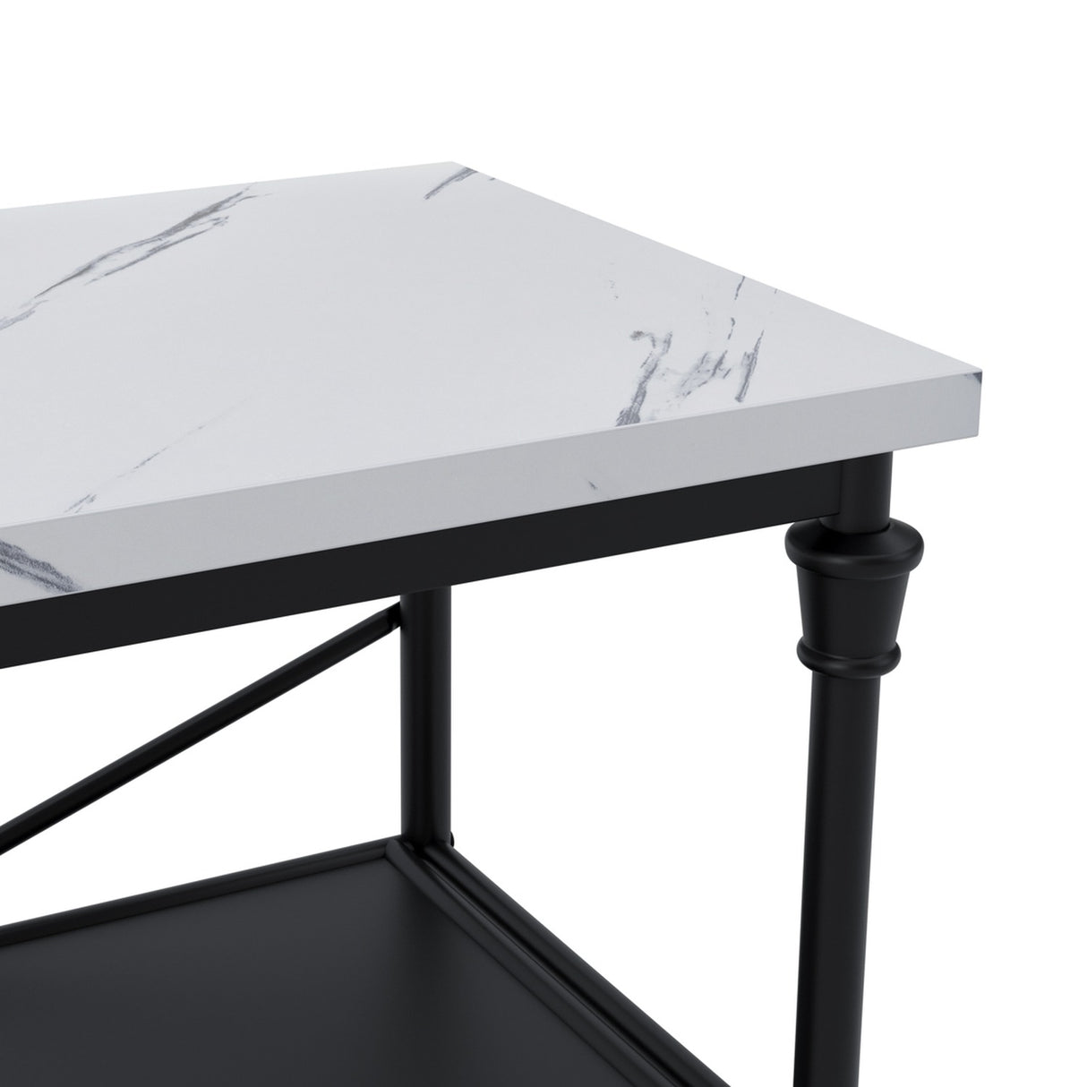 Fairmont Console Table - Marble Effect with Black
