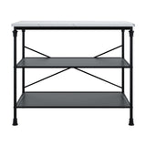 Fairmont Kitchen Island - Marble Effect with Black