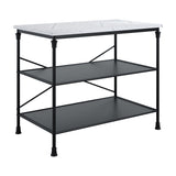 Fairmont Kitchen Island - Marble Effect with Black