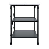 Fairmont Kitchen Island - Marble Effect with Black