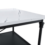 Fairmont Kitchen Island - Marble Effect with Black