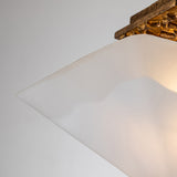 Star 2 Light Flush Ceiling Light - Distressed Gold with Opal Glass