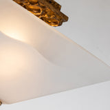 Star 2 Light Flush Ceiling Light - Distressed Gold with Opal Glass