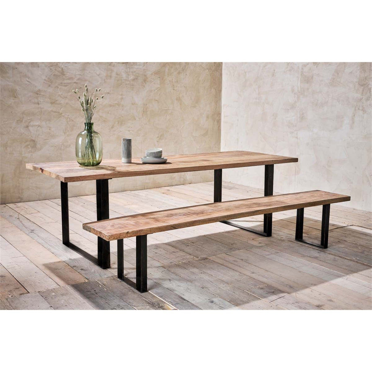 Fia Small Mango Wood Bench - Natural
