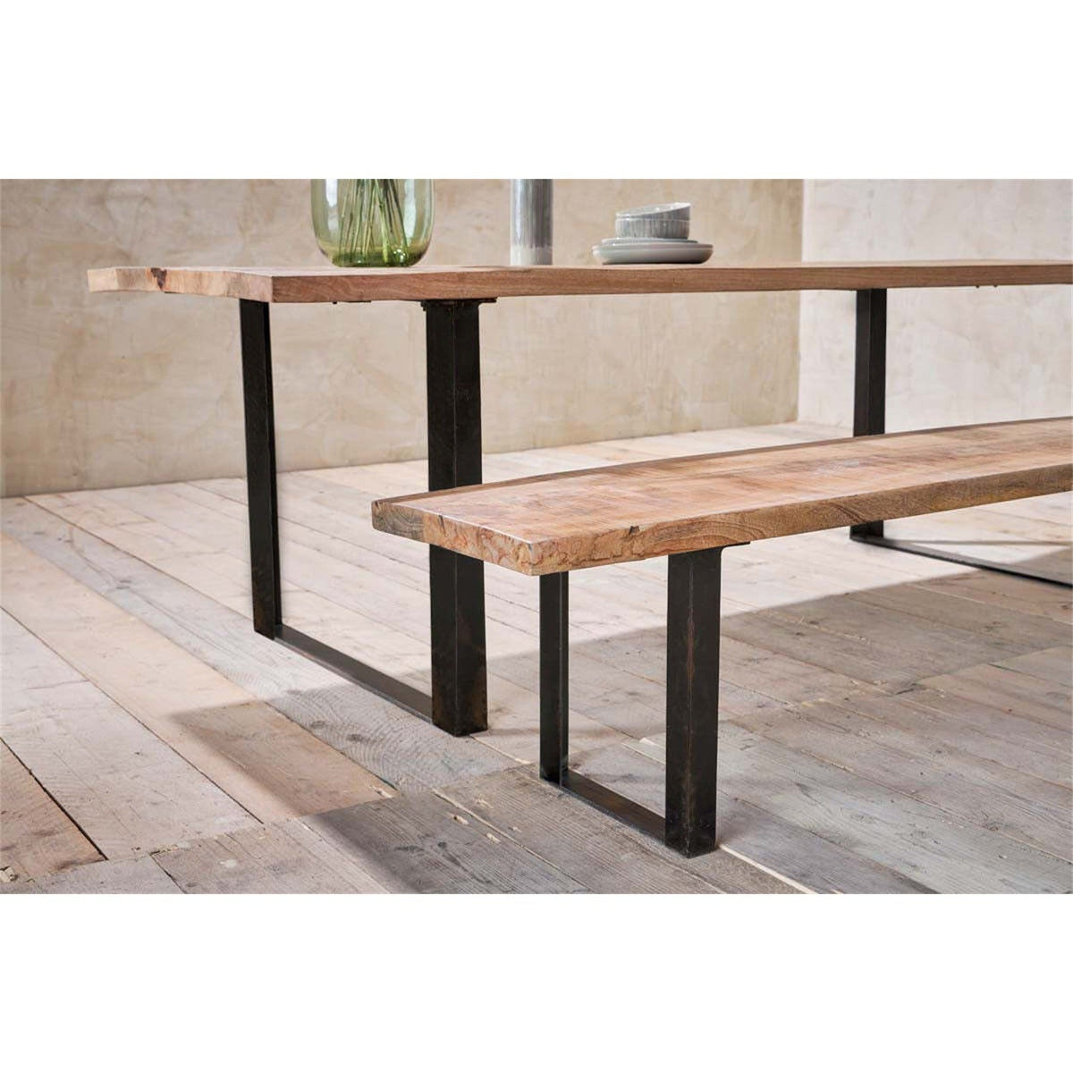 Fia Small Mango Wood Bench - Natural
