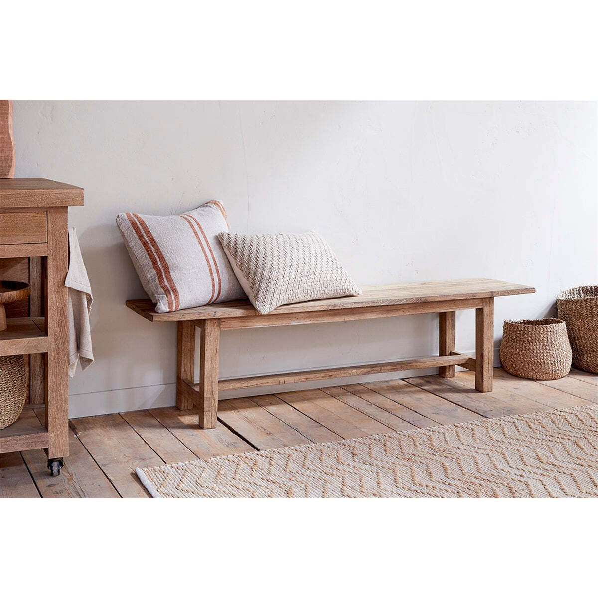 Fioni Small Reclaimed Wood Bench - Natural