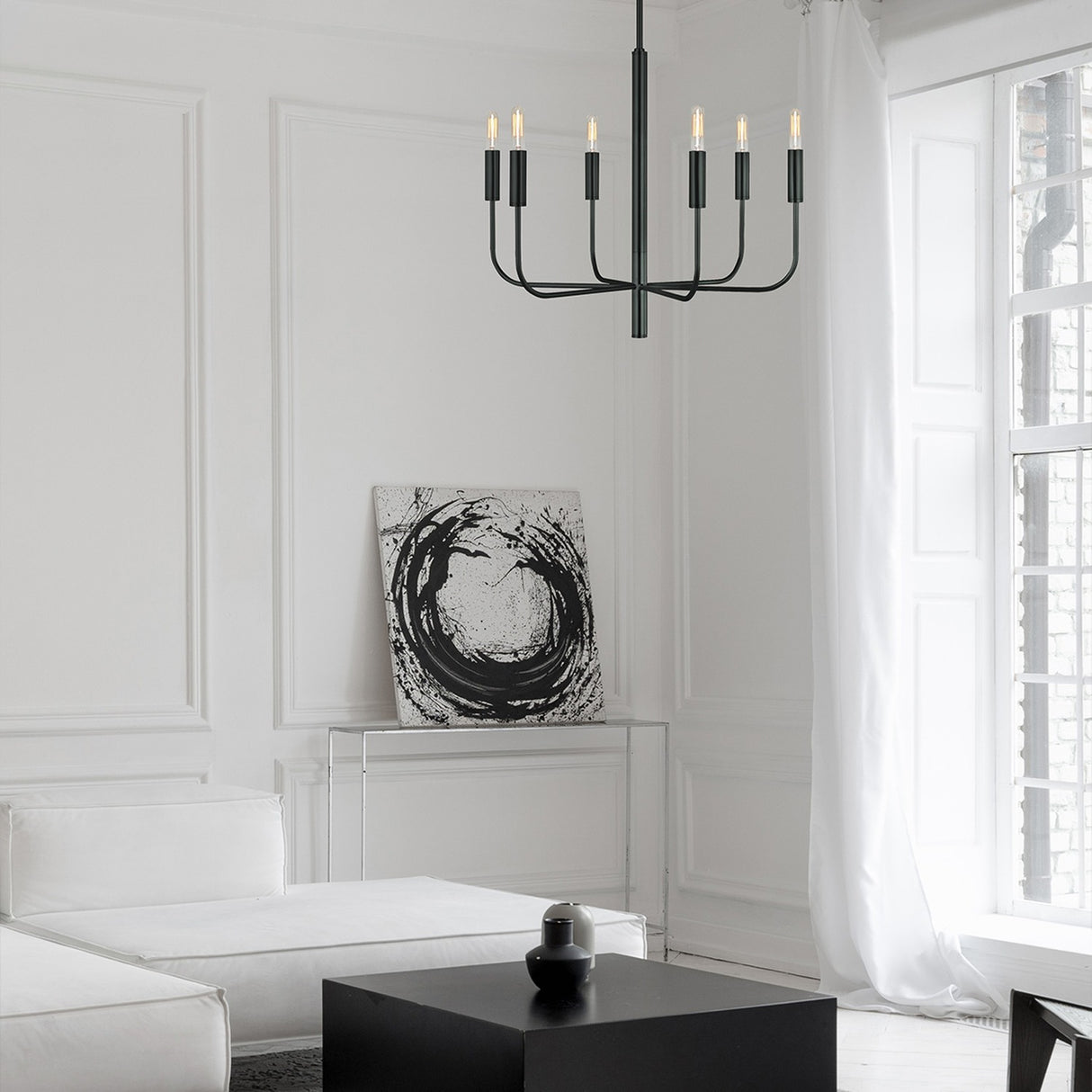 Brianna 6 Light Chandelier - Black