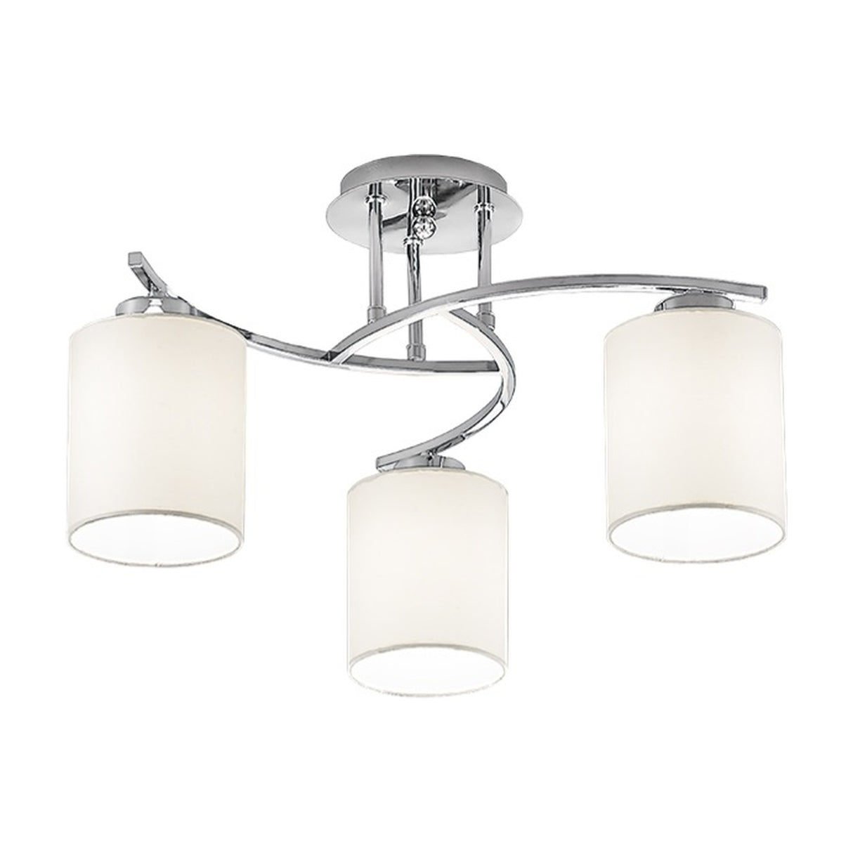 Hexx 3 light ceiling light in chrome finish