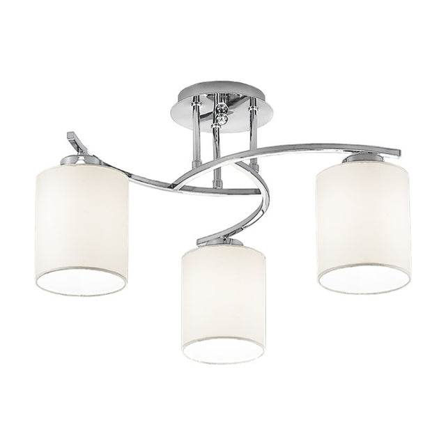 Hexx 3 light ceiling light in chrome finish