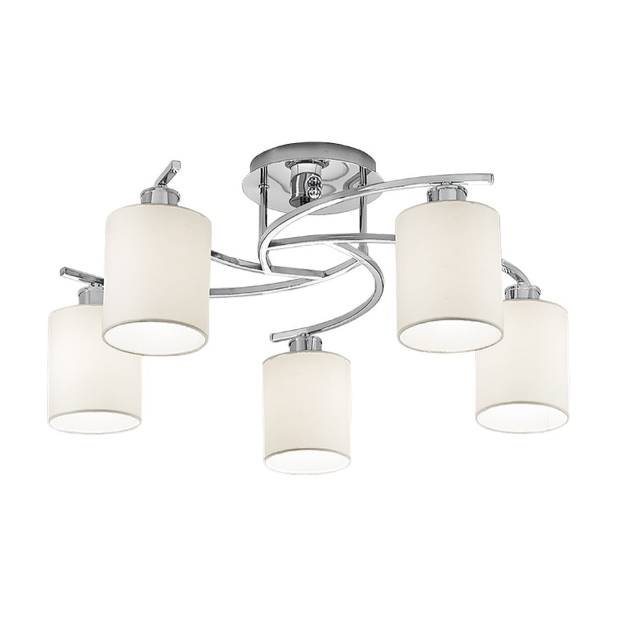 Hexx 5 light ceiling light in chrome finish