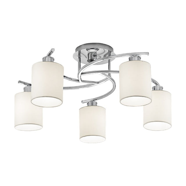 Hexx 5 light ceiling light in chrome finish
