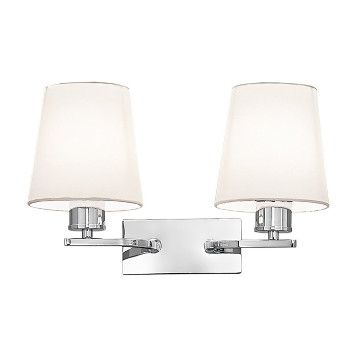 Hexx 2 light wall light in chrome finish