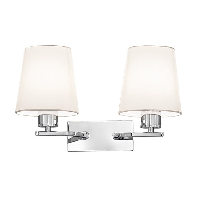Hexx 2 light wall light in chrome finish