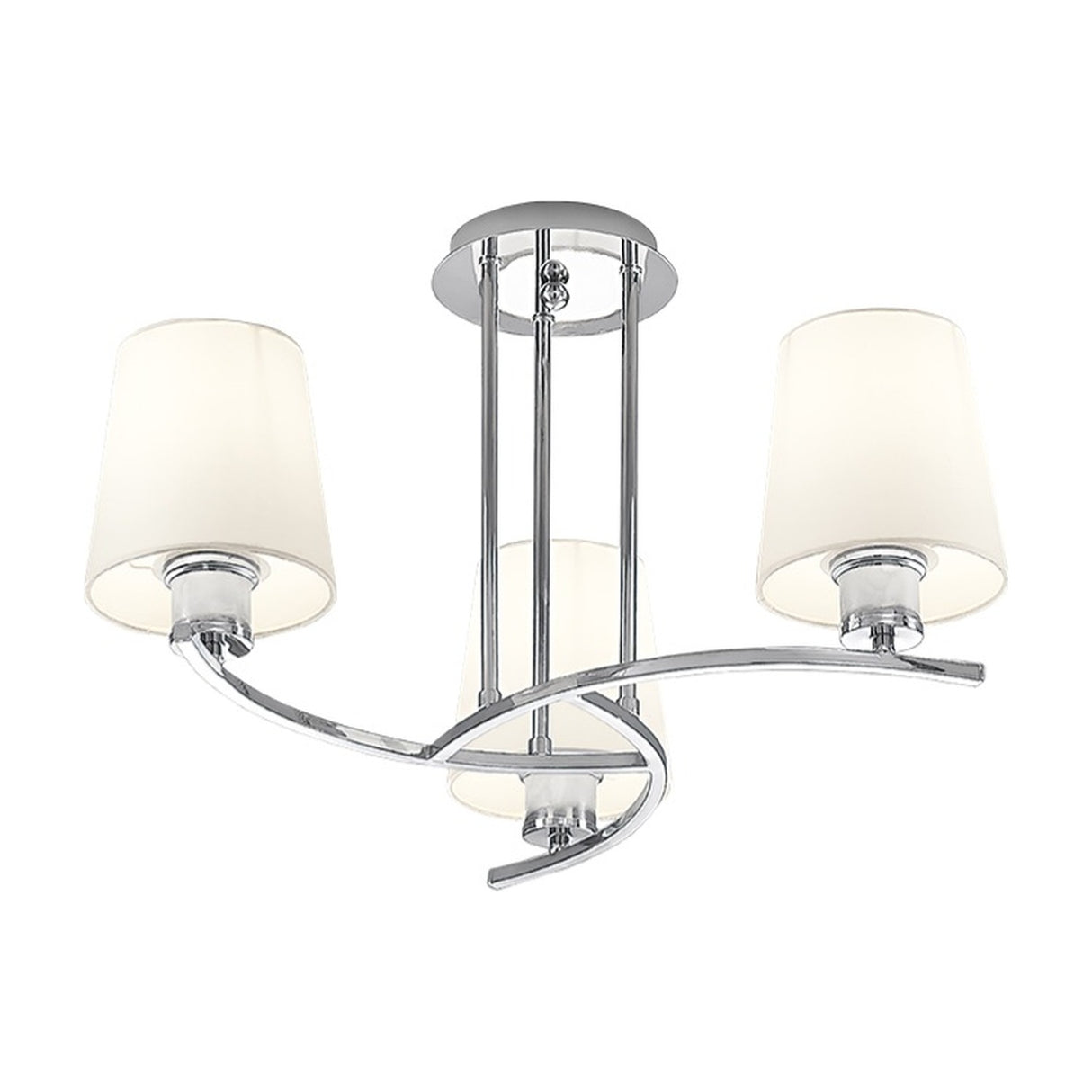 Hexx 3 light ceiling light in chrome finish