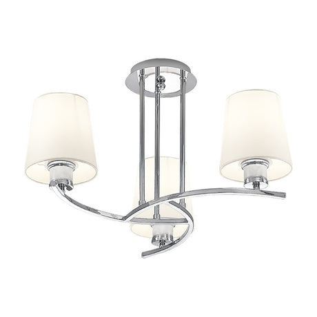Hexx 3 light ceiling light in chrome finish