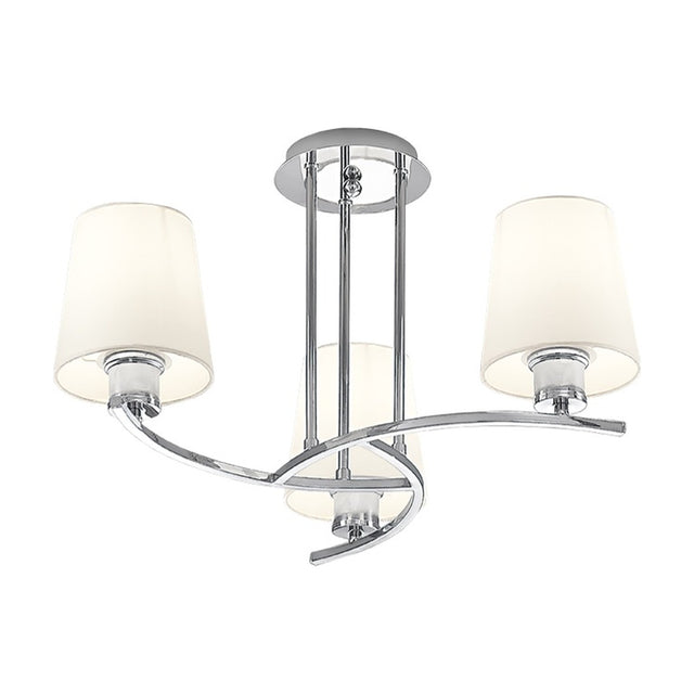 Hexx 3 light ceiling light in chrome finish