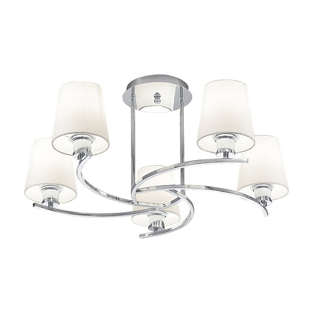 Hexx 5 light ceiling light in chrome finish