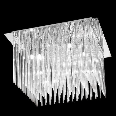 Carillon 10 light ceiling light in chrome finish, shown on a dark background
