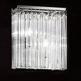 Carillon 2 light wall light in chrome finish, shown on a dark background