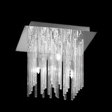 Carillon 4 light ceiling light in chrome finish, shown on a dark background