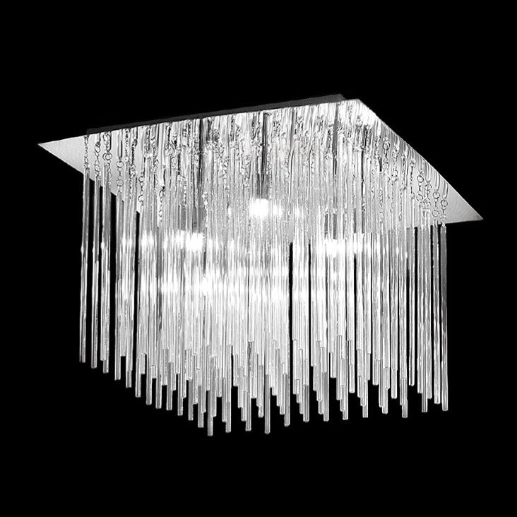 Carillon 8 light ceiling light in chrome finish, shown on a dark background