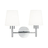 Turin 2 light wall light in chrome finish