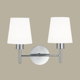 Turin 2 light wall light in chrome finish, shown on a dark background