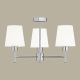 Turin 3 light ceiling light in chrome finish, shown on a dark background
