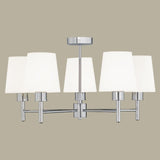 Turin 5 light ceiling light in chrome finish, shown on a dark background