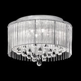 Spirit 6 light ceiling light in chrome finish, shown on a dark background