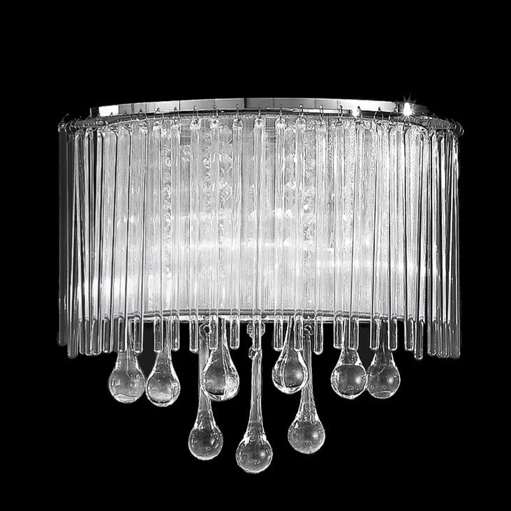 Spirit 2 light wall light in chrome finish, shown on a dark background