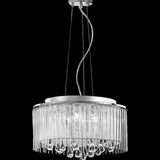 Spirit 6 light chandelier in chrome finish, shown on a dark background