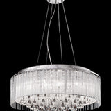 Spirit 8 light chandelier in chrome finish, shown on a dark background