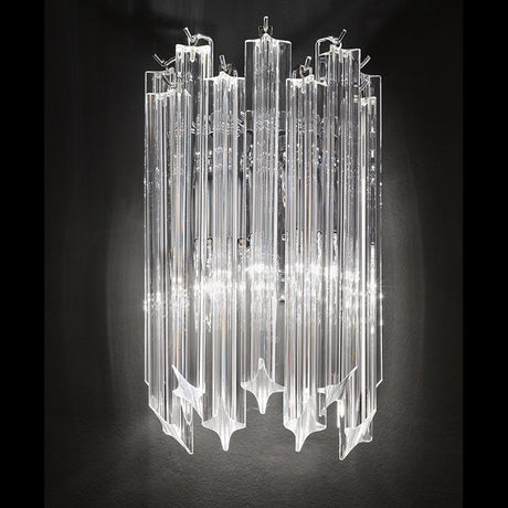 Valentina 2 light wall light in chrome finish, shown on a dark background