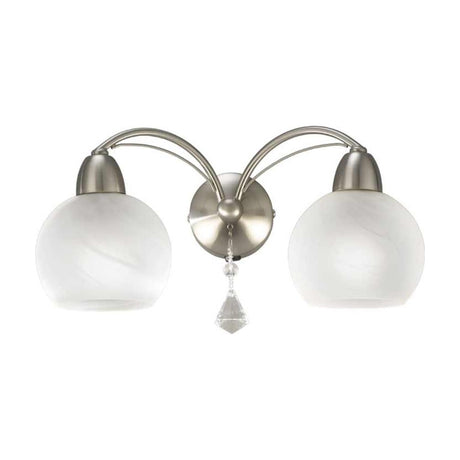 Thea 2 light wall light in satin nickel finish