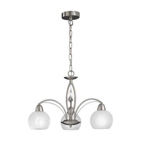 Thea 3 light ceiling light in satin nickel finish