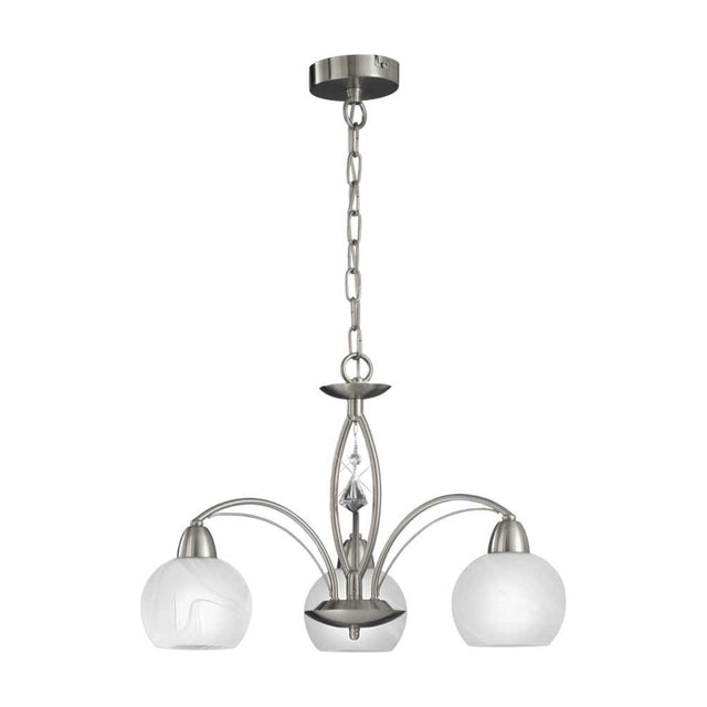 Thea 3 light ceiling light in satin nickel finish