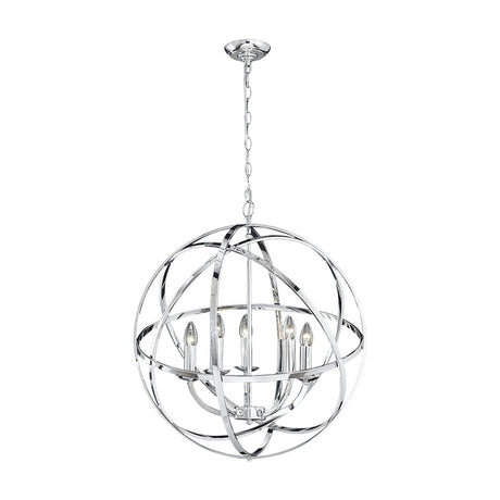 Zany 6 light pendant light in chrome finish