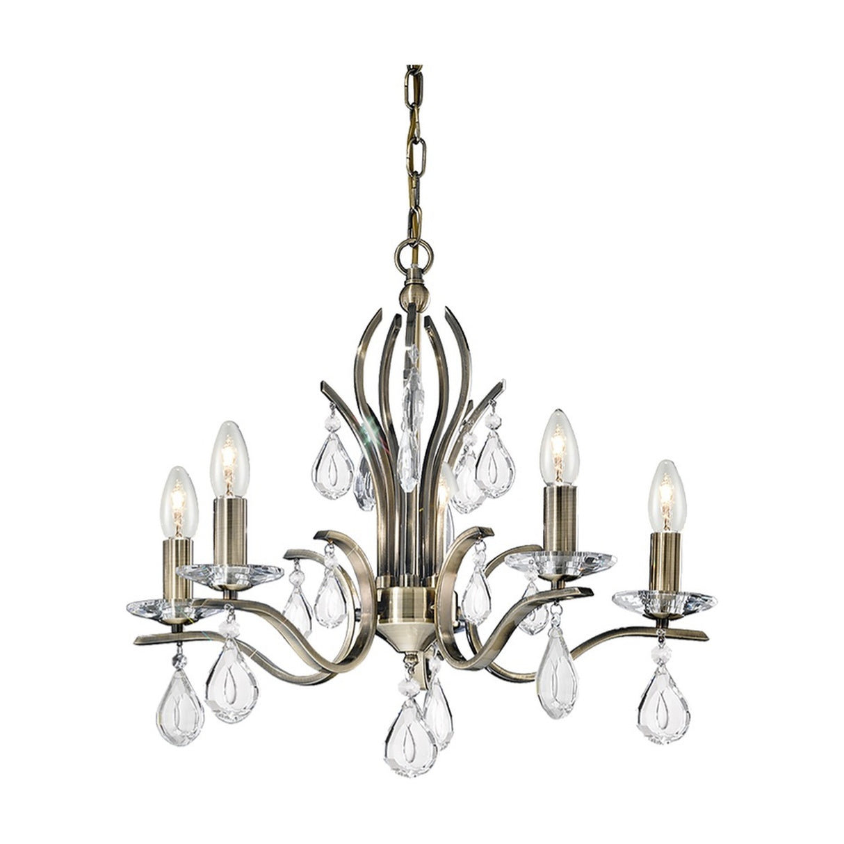 Willow 5 light chandelier in bronze finish