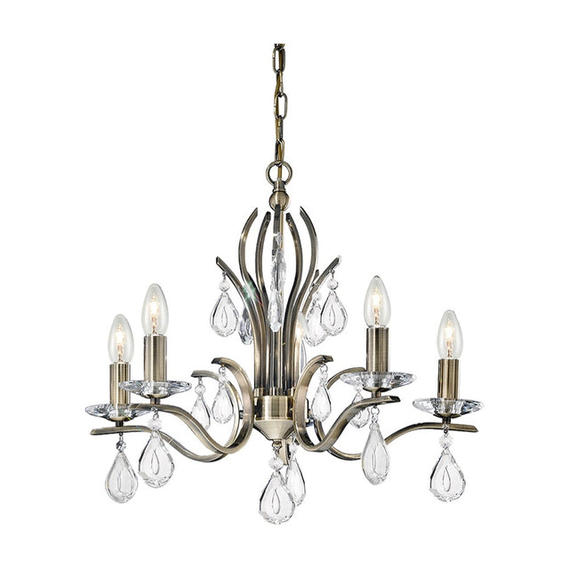 Willow 5 light chandelier in bronze finish