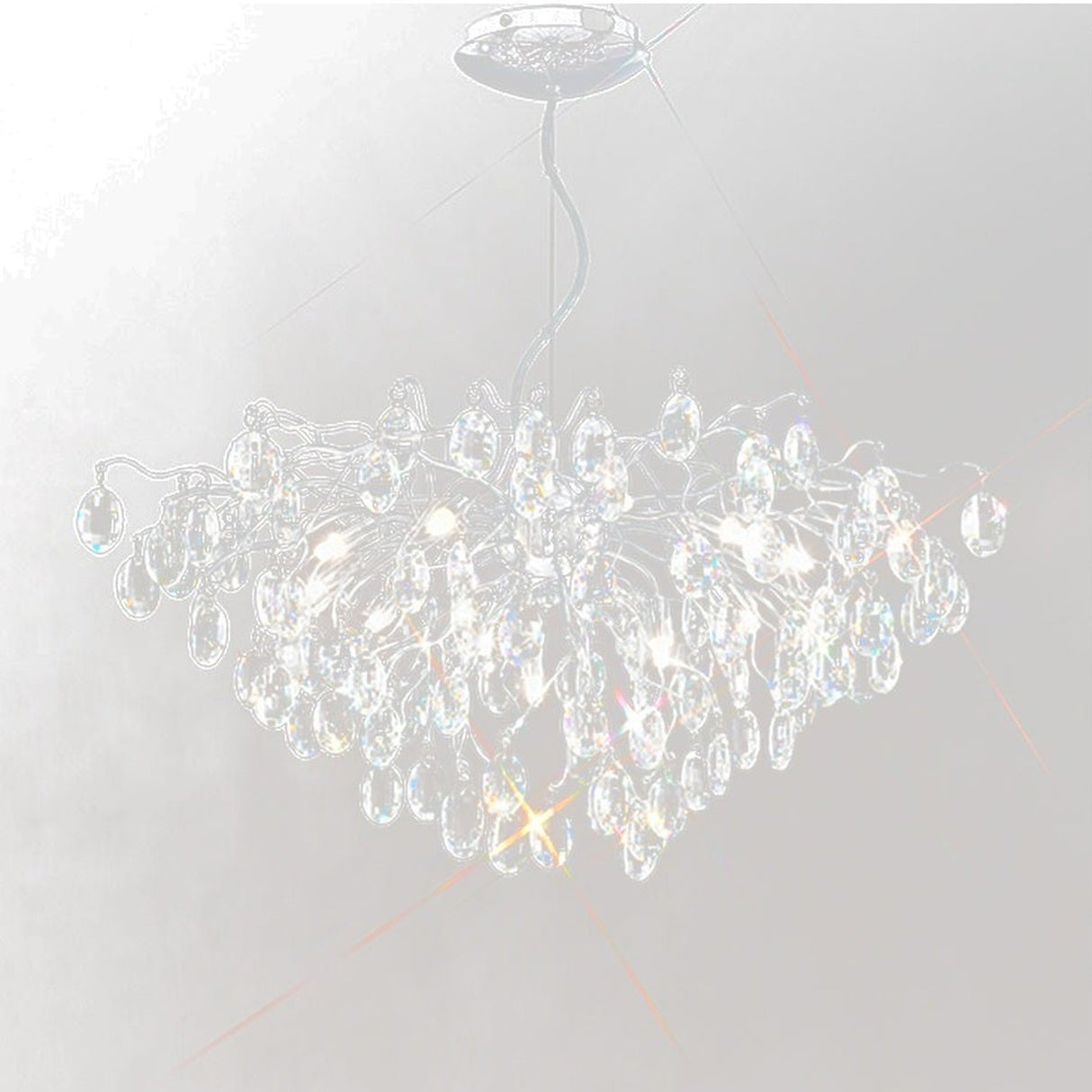 Wisteria Chrome Crystal Glass 13 Light Chandelier