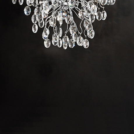 Wisteria 8 light ceiling light in chrome finish, shown on a dark background
